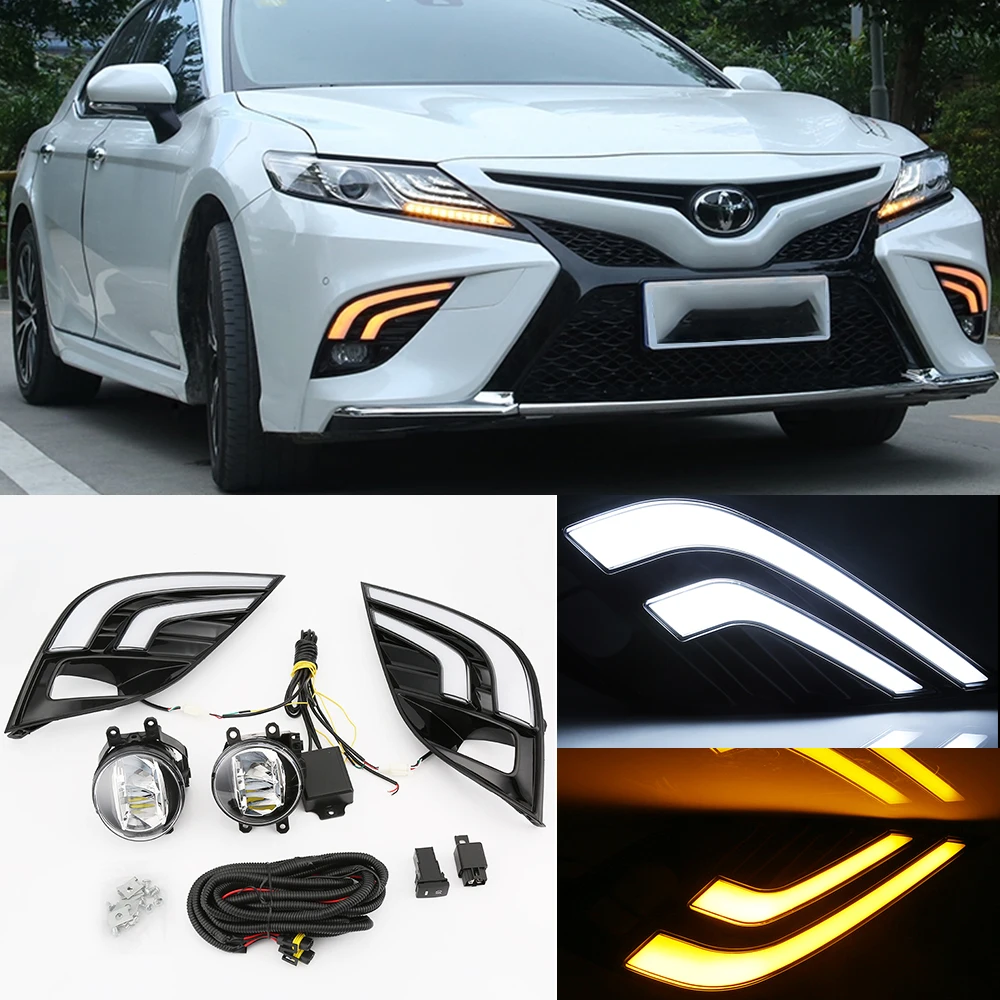 2pcs Car LED White Daytime Running Lights +Yellow Turn Signal Drive Lamp For Toyota Camry 2018 Fog Lamp DRL Car Styling
2pcs Car LED White Daytime Running Lights +Yellow Turn Signal Drive Lamp For Toyota Camry 2018 Fog Lamp DRL Car Styling