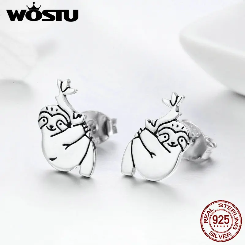 WOSTU Authentic 925 Sterling Silver Lazy Sloth Engrave Lutra Flash Animal Stud Earrings for Women S925 Fine Jewelry BKE327
WOSTU Authentic 925 Sterling Silver Lazy Sloth Engrave Lutra Flash Animal Stud Earrings for Women S925 Fine Jewelry BKE327