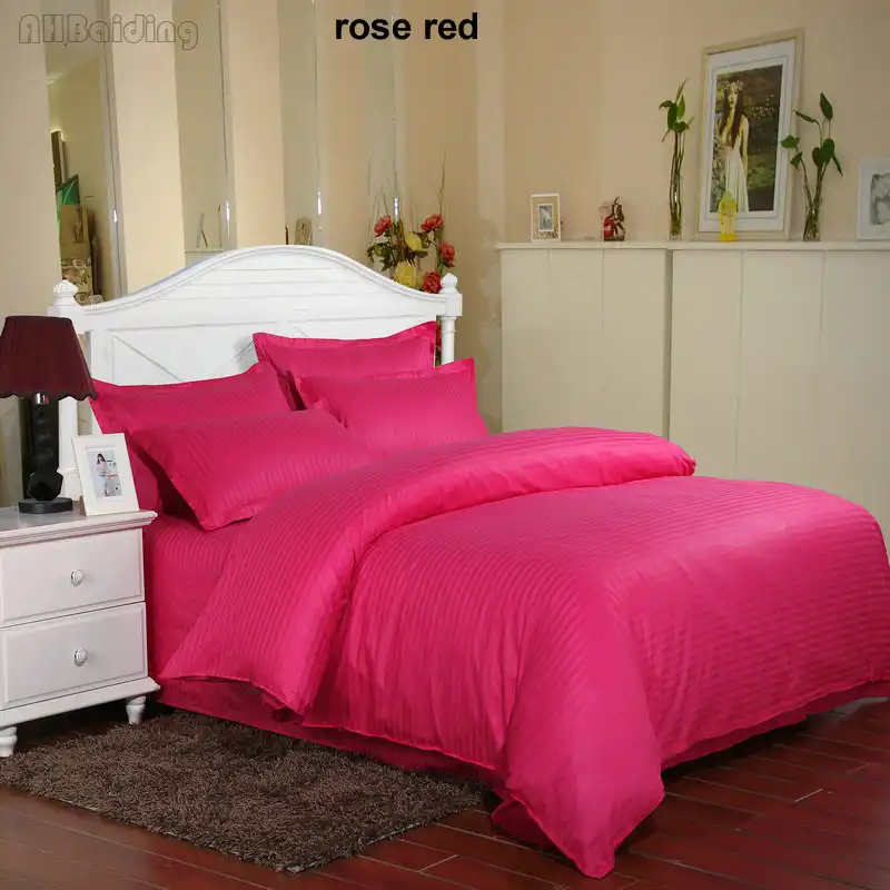 Wholesale 40s Rose Red Hotel Duvet Cover 1 Pc Satin Cotton Quilt