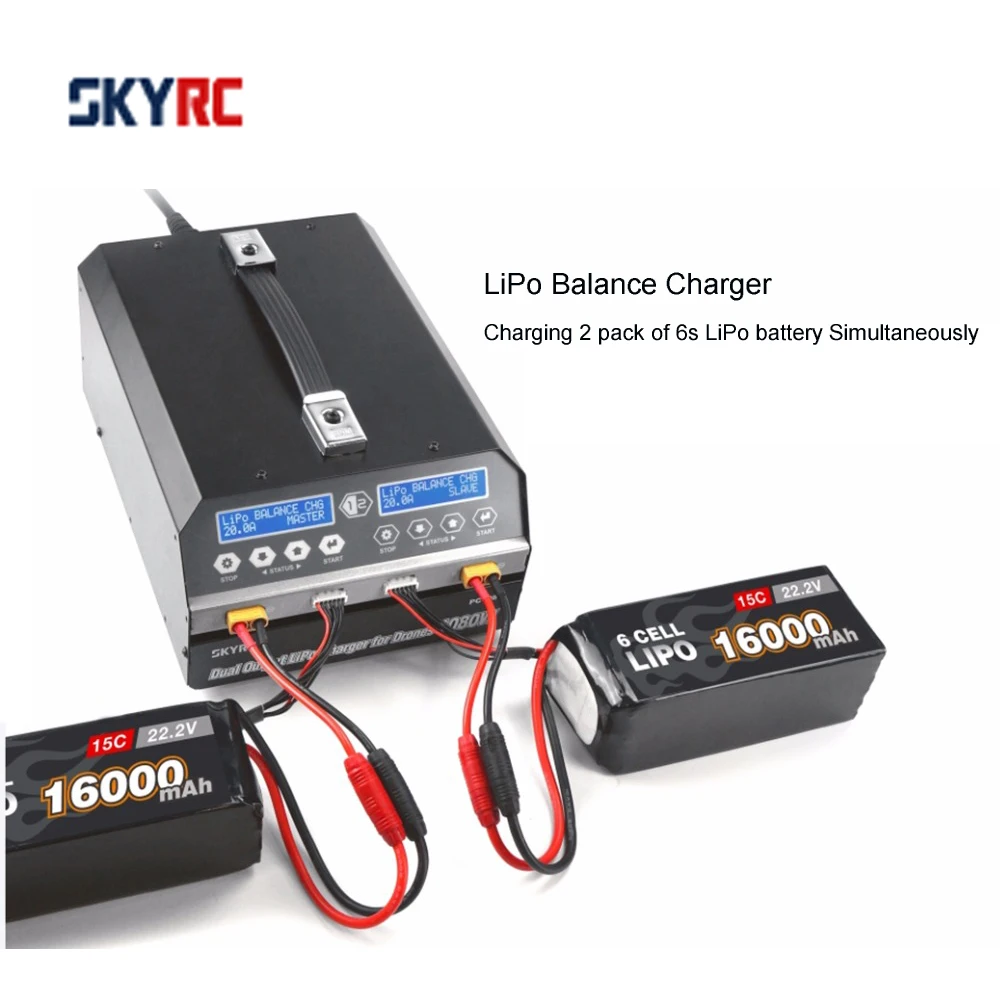 

SKYRC PC1080 Lipo battery charger 1080W 20A 540W*2 Dual Channel Lithium Battery Charger for agricultural spraying drone UAV