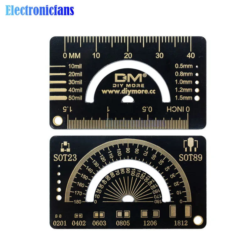 4CM 1.5 INCH PCB Ruler Measuring Tool Multifunctional PCB Ruler Resistor Capacitor Chip IC SMD For Electronic Engineers
4CM 1.5 INCH PCB Ruler Measuring Tool Multifunctional PCB Ruler Resistor Capacitor Chip IC SMD For Electronic Engineers