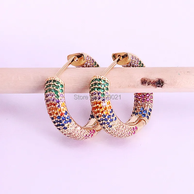 5Pairs 22mm, Gold Color CZ Round hoop Earring For Women Fashion Jewelry Rainbow Circle Cubic Zirconia Earrings
5Pairs 22mm, Gold Color CZ Round hoop Earring For Women Fashion Jewelry Rainbow Circle Cubic Zirconia Earrings