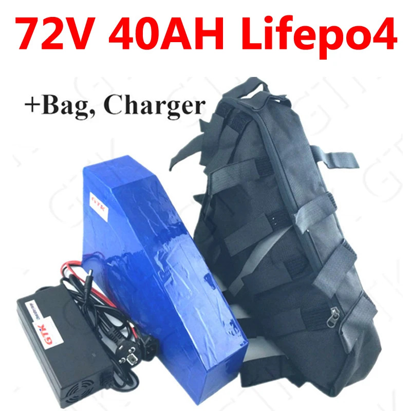 GTK 72v 40ah lifepo4 triangle battery with BMS no li ion for 72v 1500w 3500w electric bicycle bike scooter +10A charger + bag
GTK 72v 40ah lifepo4 triangle battery with BMS no li ion for 72v 1500w 3500w electric bicycle bike scooter +10A charger + bag