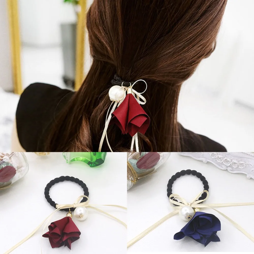 Cloth Flower Silky Ribbon Bow Knot Simulated Pearl Elastic Hair Bands Nodes Ponytail Holder Women Headwear Hair Accessories
Cloth Flower Silky Ribbon Bow Knot Simulated Pearl Elastic Hair Bands Nodes Ponytail Holder Women Headwear Hair Accessories