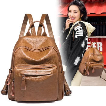 new leisure backpack soft leather double-shouldered women's bag Korean version fashion 100 hitched travel bag student schoolbag
new leisure backpack soft leather double-shouldered women's bag Korean version fashion 100 hitched travel bag student schoolbag
