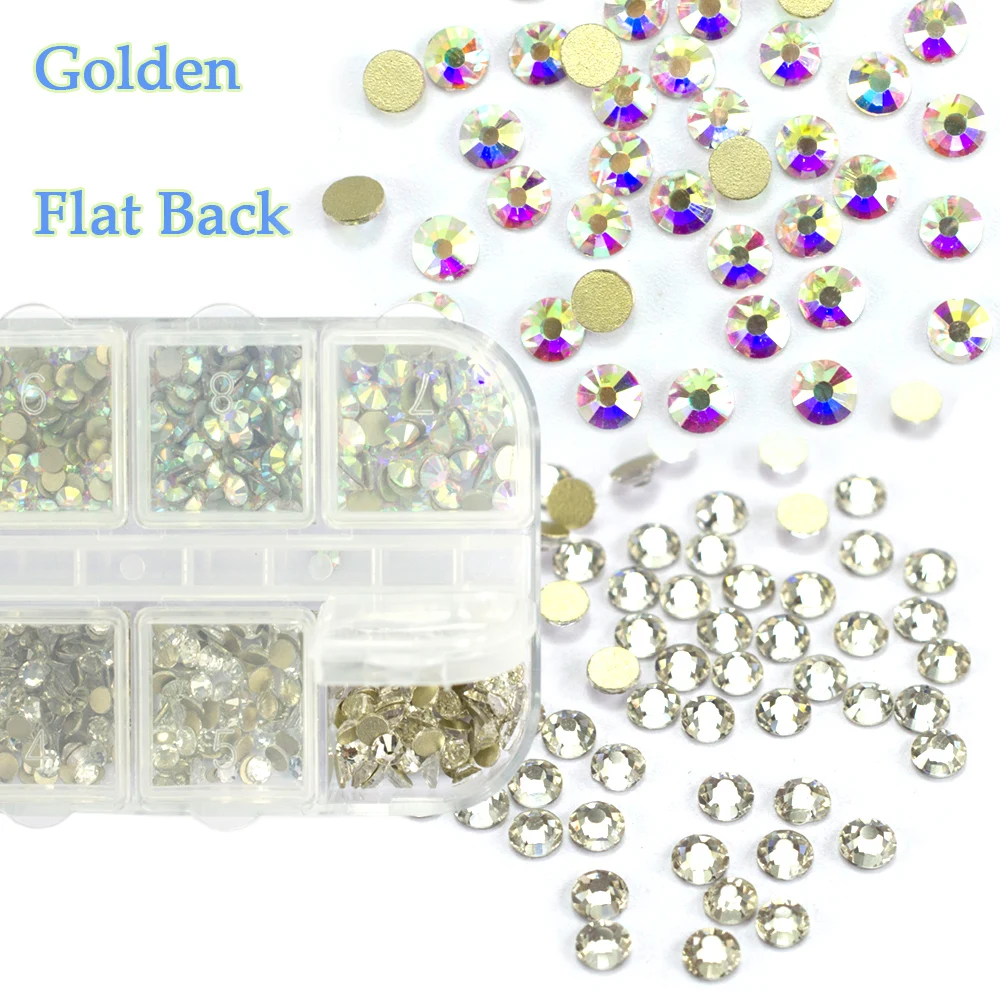 1Case Mix Size Super Shiny Clear Crystal AB Rhinestone Glass Nail Art Golden Flat Back Non Hotfix Glue 3D Glitter Decor JI387
1Case Mix Size Super Shiny Clear Crystal AB Rhinestone Glass Nail Art Golden Flat Back Non Hotfix Glue 3D Glitter Decor JI387