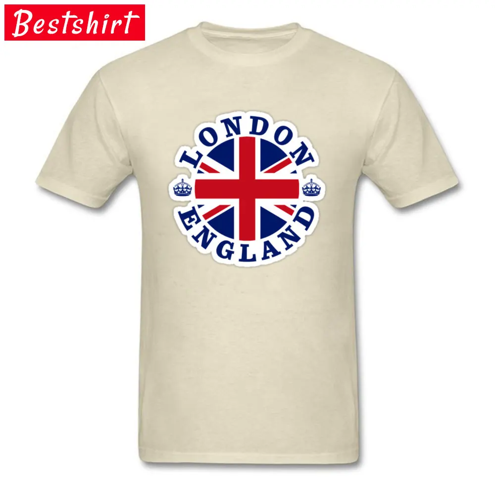 England London Normal April FOOL DAY All Cotton Round Collar Men Tops T Shirt Funny Tops T Shirt Hip Hop Short Sleeve T-Shirt England London beige