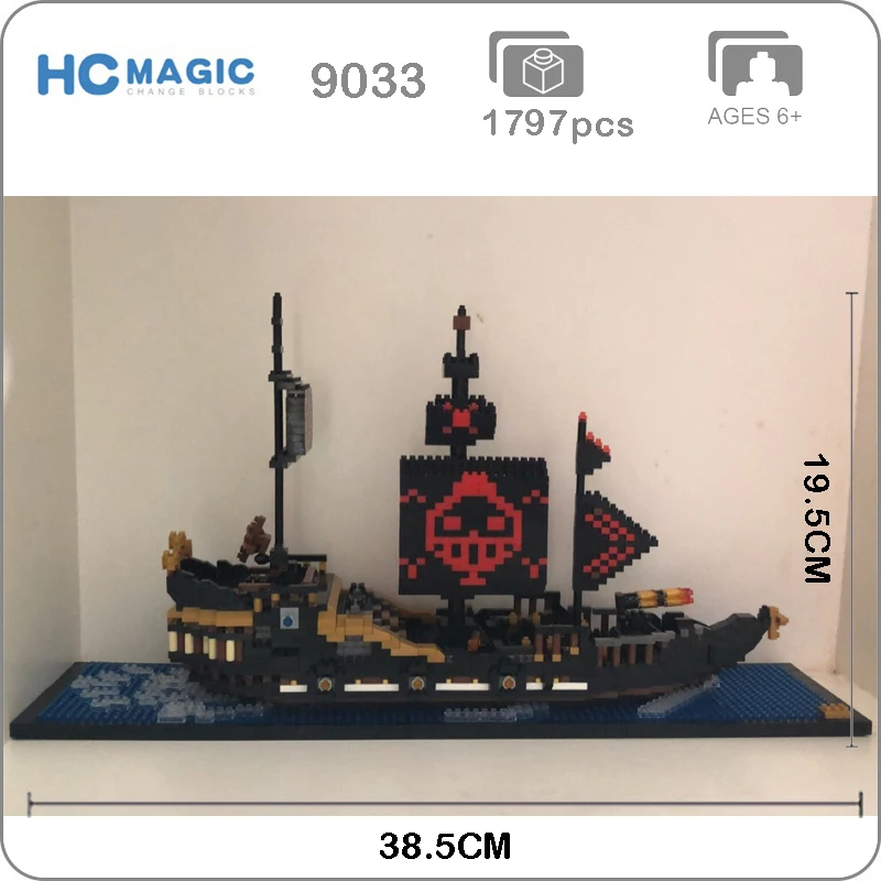 HC 9033 One Piece Black Pearl Pirate Ship Boat 3D Model 1797pcs DIY Diamond Mini Building Nano Blocks Bricks Assembly Toy no Box
HC 9033 One Piece Black Pearl Pirate Ship Boat 3D Model 1797pcs DIY Diamond Mini Building Nano Blocks Bricks Assembly Toy no Box