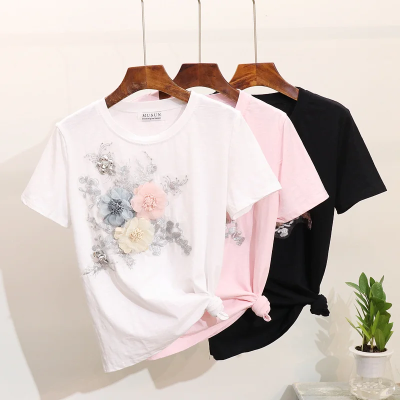 2019 Spring Summer Short Sleeve Blouse Women's New Fashion Embroidery Stereo Flower Cotton Shirt Female Round Collar Blusas Tops
2019 Spring Summer Short Sleeve Blouse Women's New Fashion Embroidery Stereo Flower Cotton Shirt Female Round Collar Blusas Tops