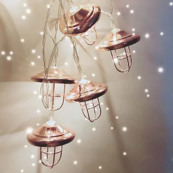 Retro Iron Metal Lampshade LED Fairy String Lights Christmas Holiday Wedding Party Home Decoration Lantern geometric String Lamp
Retro Iron Metal Lampshade LED Fairy String Lights Christmas Holiday Wedding Party Home Decoration Lantern geometric String Lamp