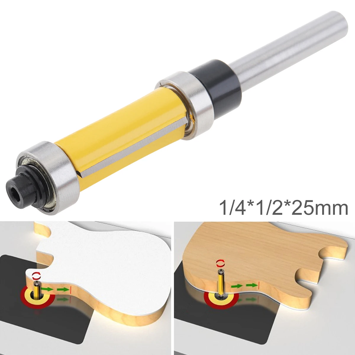 1/4 Handle High-grade Copying Double Bearing Trimmer Woodworking Milling Cutter Trimming Knife Slotting Knife Trim Router Bits
1/4 Handle High-grade Copying Double Bearing Trimmer Woodworking Milling Cutter Trimming Knife Slotting Knife Trim Router Bits