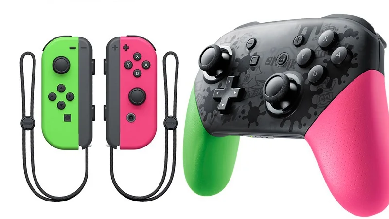 For Nintend Switch Pro Controller Bluetooth Wireless Gamepads Game Joystick Host Console Joypad - Splatoon 2/Xenoblade Themed