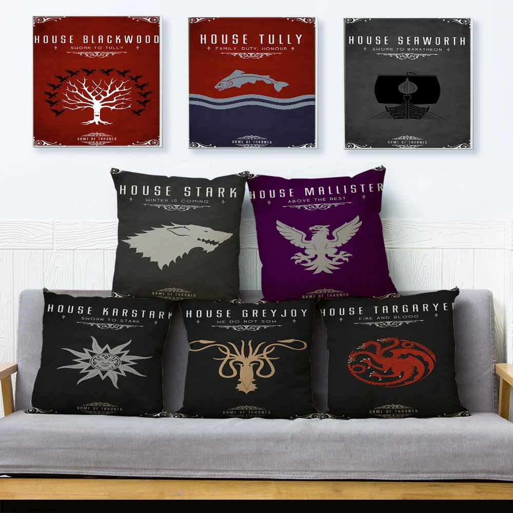 Game of Thrones Family Badge Logo Line Cushion Cover for Sofa Car Home Pillow Case Decor Pillow Cover Pillows Covers
Game of Thrones Family Badge Logo Line Cushion Cover for Sofa Car Home Pillow Case Decor Pillow Cover Pillows Covers