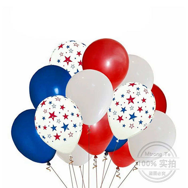 12pcs 12-inch latex balloon print color five-pointed star American Patriot American star ball party birthday decoration balloon
12pcs 12-inch latex balloon print color five-pointed star American Patriot American star ball party birthday decoration balloon