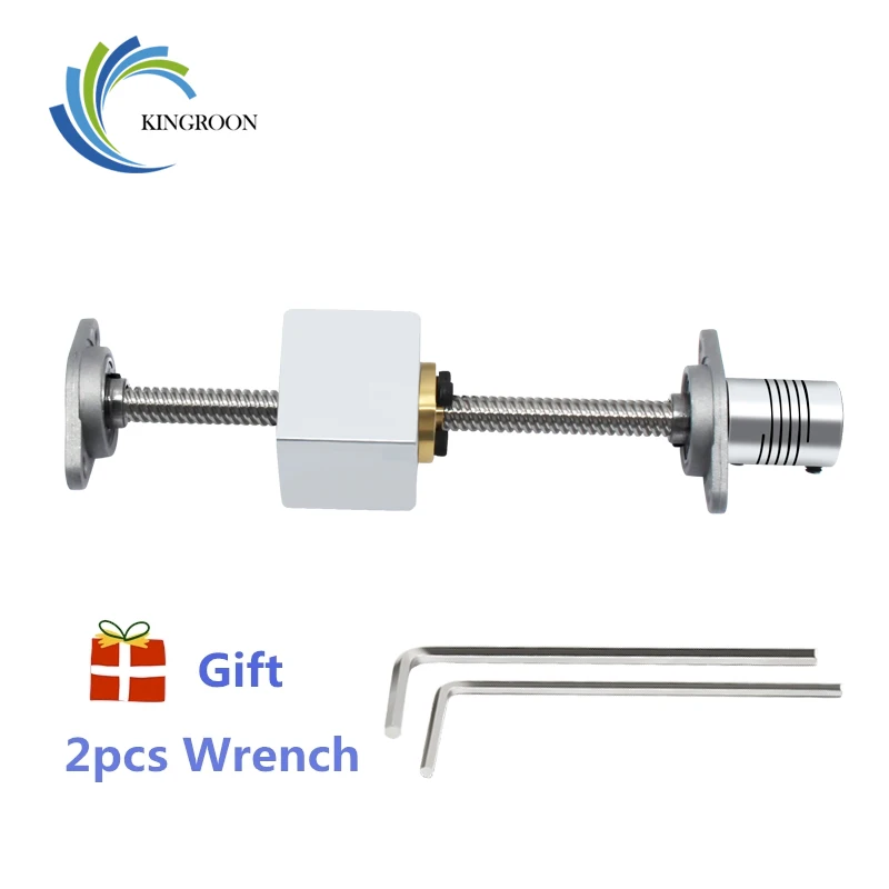 Equipment T8 8mm Lead Screw Set Lead Screw 350mm Pillow Bearing Block /& Horizontal Bearing Block for 3D Printer CNC Parts Coupler Copper Nut