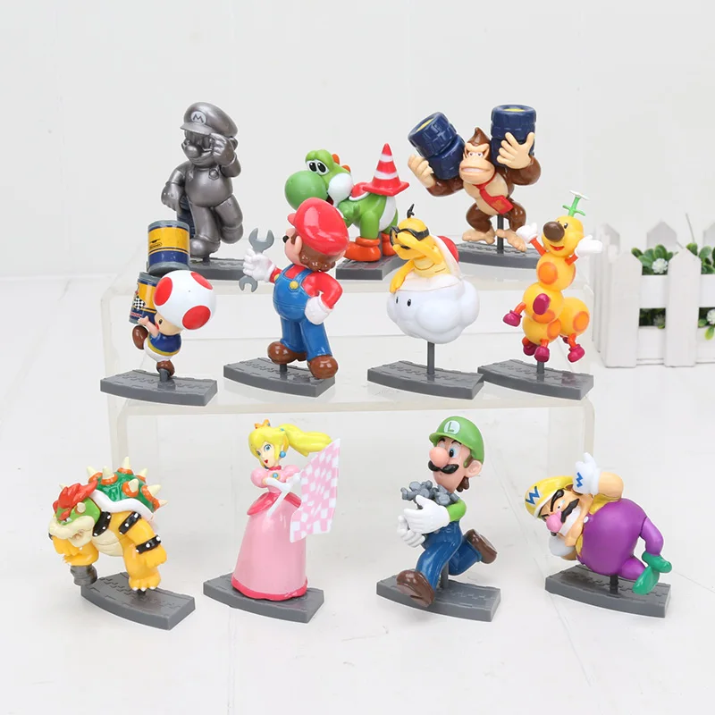 11pcs/set Super Mario Bros Figure Mario Kart 7 Big Figure Collection Koopa Mairo Luigi Princess Yoshi Model Figures Toy 6-8cm
11pcs/set Super Mario Bros Figure Mario Kart 7 Big Figure Collection Koopa Mairo Luigi Princess Yoshi Model Figures Toy 6-8cm