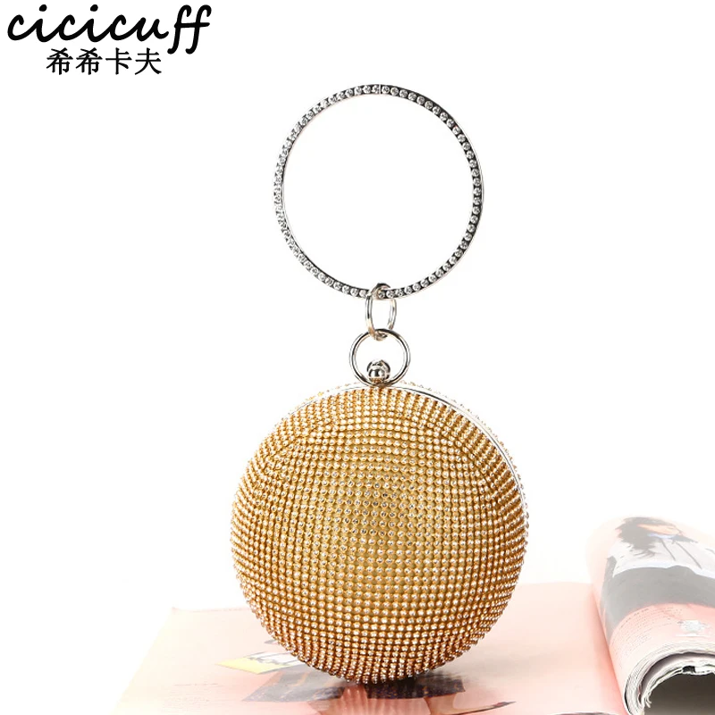 Women's Aluminum Spherical Evening Bags Diamonds Clutch Bags Handmade Wedding Wrist Bags Golden Black Messenger Bag Top Quality
Women's Aluminum Spherical Evening Bags Diamonds Clutch Bags Handmade Wedding Wrist Bags Golden Black Messenger Bag Top Quality