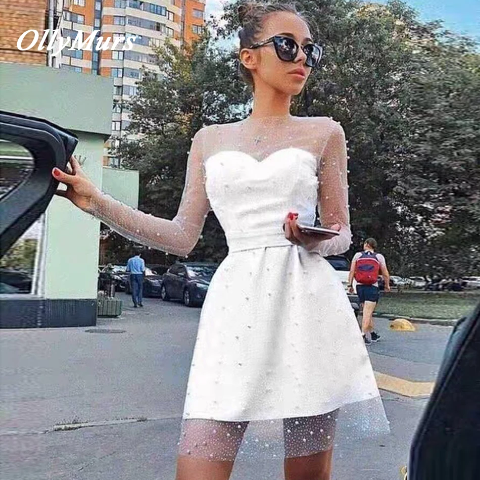 OllyMurs 2019 New Summer Sexy Women Dress Turtleneck Mesh Beading White Black Mini Dress Vestidos Chic Celebrity Party Dresses
OllyMurs 2019 New Summer Sexy Women Dress Turtleneck Mesh Beading White Black Mini Dress Vestidos Chic Celebrity Party Dresses