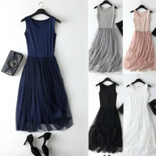 2019 Fashion Women Spring Summer Patchwork Mesh Party Dress Gauze Tank Dress Sundress
2019 Fashion Women Spring Summer Patchwork Mesh Party Dress Gauze Tank Dress Sundress