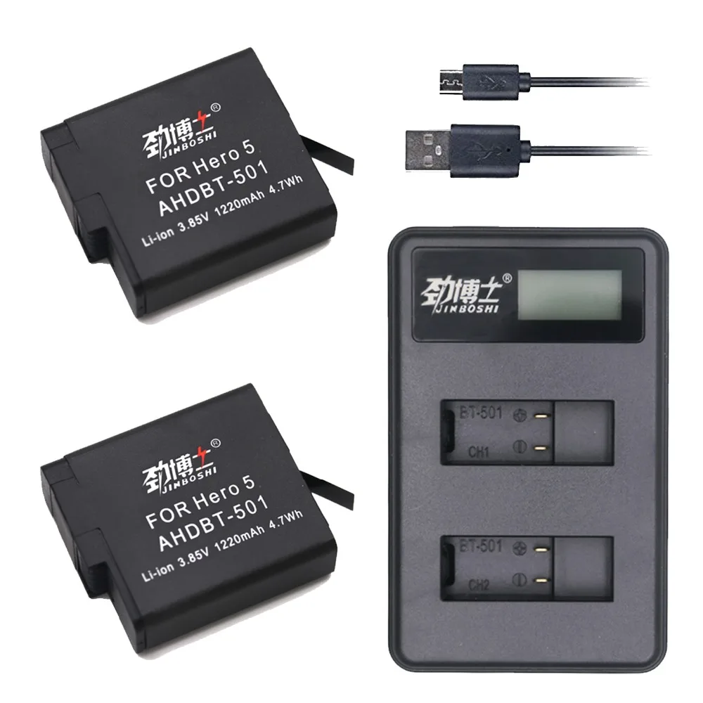 2PCS 1220mAh AHDBT-501 AHDBT 501 Battery for Gopro Hero5 +LED Display 2-Slot USB Charger for Go Pro hero 5 hero 6 Camera Battery
2PCS 1220mAh AHDBT-501 AHDBT 501 Battery for Gopro Hero5 +LED Display 2-Slot USB Charger for Go Pro hero 5 hero 6 Camera Battery