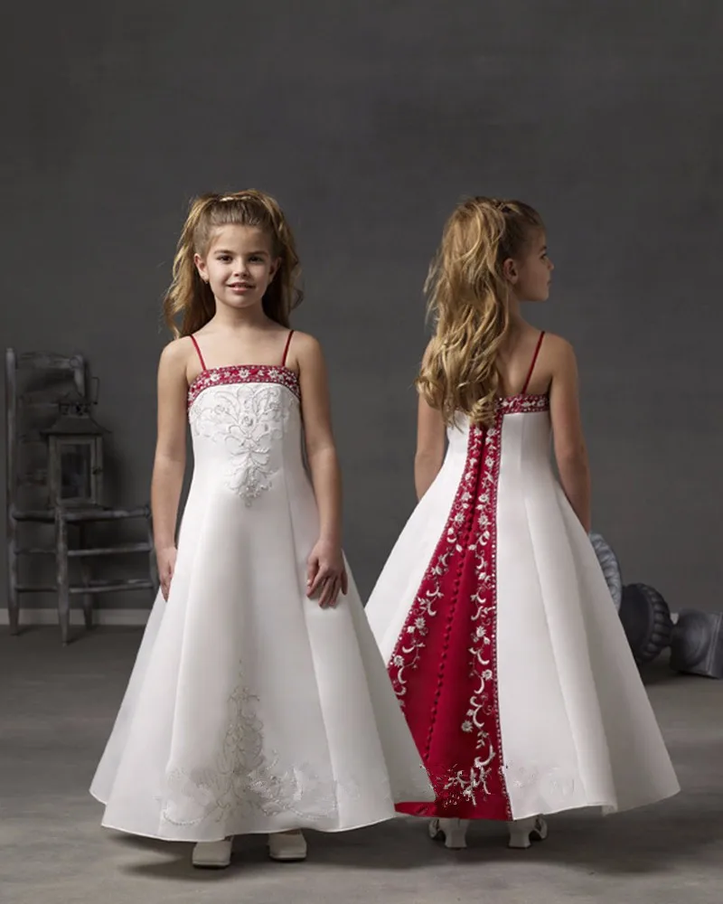 Unique Design Embroidery A-Line Spaghetti Straps Flower Girl Dresses for Wedding Party Custom Made
Unique Design Embroidery A-Line Spaghetti Straps Flower Girl Dresses for Wedding Party Custom Made