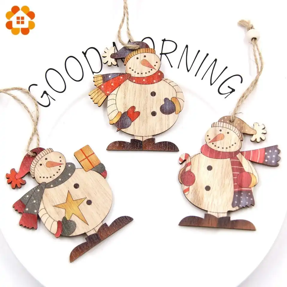 nicro 2019 new wooden christmas tree pendant ornaments diy craft