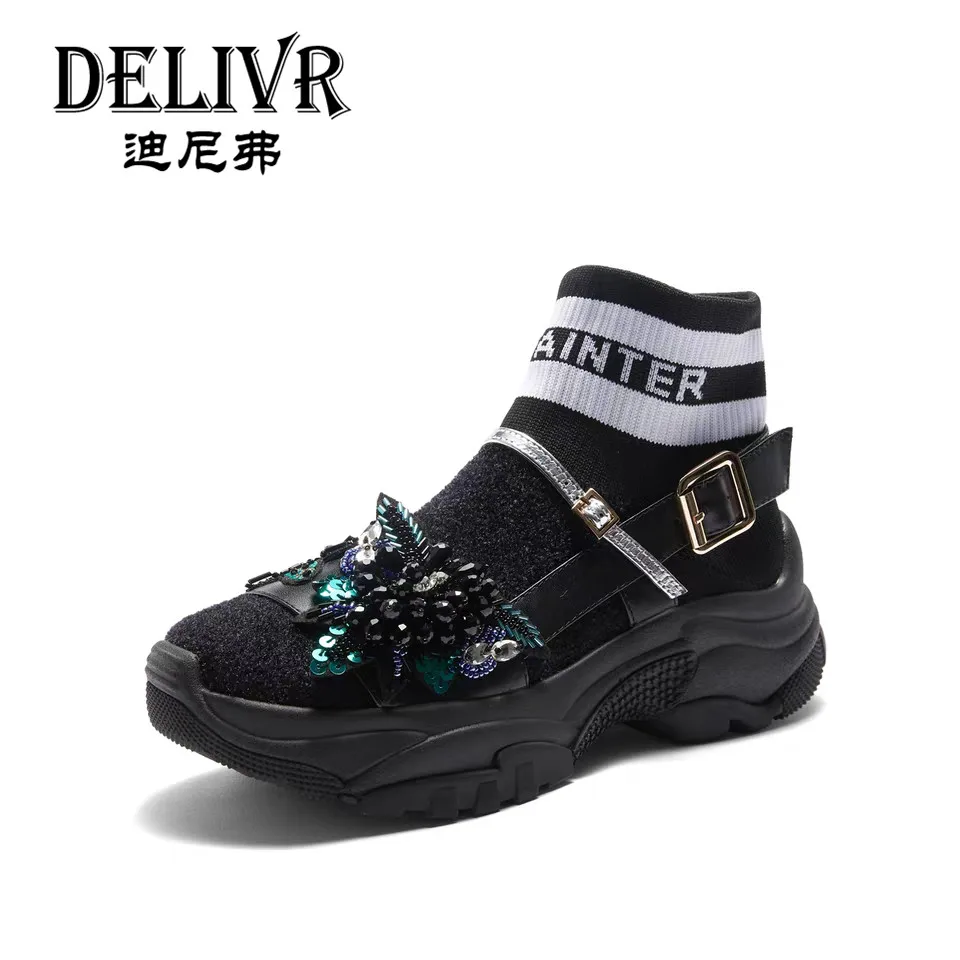 Delivr Luxury Platform Vulcanized Shoes Sock Shoes Thick Sole Dad Shoes Fashion High Top Women Casual Shoes Zapatillas Mujer
Delivr Luxury Platform Vulcanized Shoes Sock Shoes Thick Sole Dad Shoes Fashion High Top Women Casual Shoes Zapatillas Mujer
