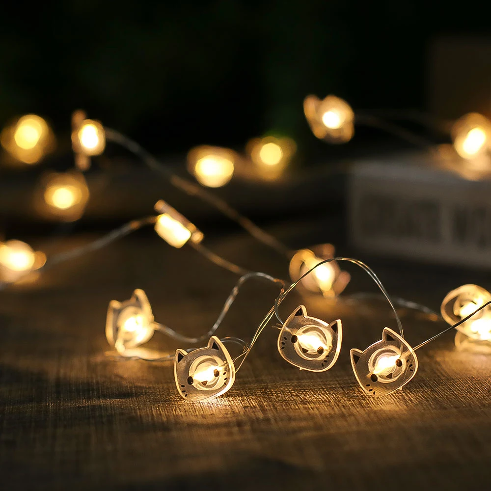 Cartoon Cat Shape 20 LED Fairy Decoration Lights Glow Supplies Battery Operated String Light Xmas Party Wedding Christmas
Cartoon Cat Shape 20 LED Fairy Decoration Lights Glow Supplies Battery Operated String Light Xmas Party Wedding Christmas