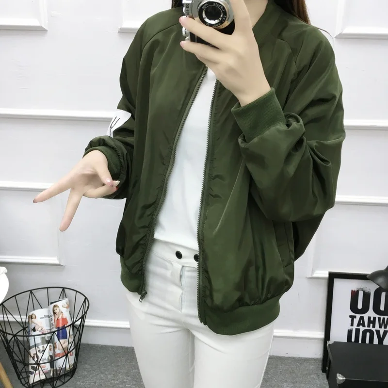 2019 Basic Jacket Women Retro Letter Printing Zipper Up Bomber Jacket Brand Casual Coat Autumn Slim Outwear baseball Clothes T6
2019 Basic Jacket Women Retro Letter Printing Zipper Up Bomber Jacket Brand Casual Coat Autumn Slim Outwear baseball Clothes T6