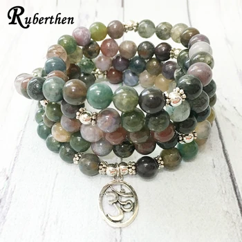 Ruberthen 8 mm Fancy Beads 108 Mala Bracelet Indian Agates Ohm Charm Necklace Negative Energy Yoga Balance Bracelet for Women
Ruberthen 8 mm Fancy Beads 108 Mala Bracelet Indian Agates Ohm Charm Necklace Negative Energy Yoga Balance Bracelet for Women