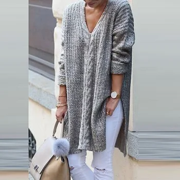 Ellacey Long Sweater Women Winter 2019 Autumn V-neck Split Sweater Twist Knitted Pullover Tops for Women Casual Loose Knitwear
Ellacey Long Sweater Women Winter 2019 Autumn V-neck Split Sweater Twist Knitted Pullover Tops for Women Casual Loose Knitwear