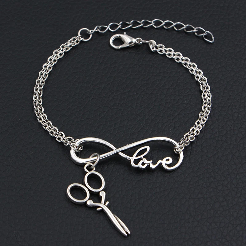 2018 New Women Fashion Jewelry Scissors Charms Bracelets Antique Silver DIY Handmade Infinity Love Charms Bracelets
2018 New Women Fashion Jewelry Scissors Charms Bracelets Antique Silver DIY Handmade Infinity Love Charms Bracelets