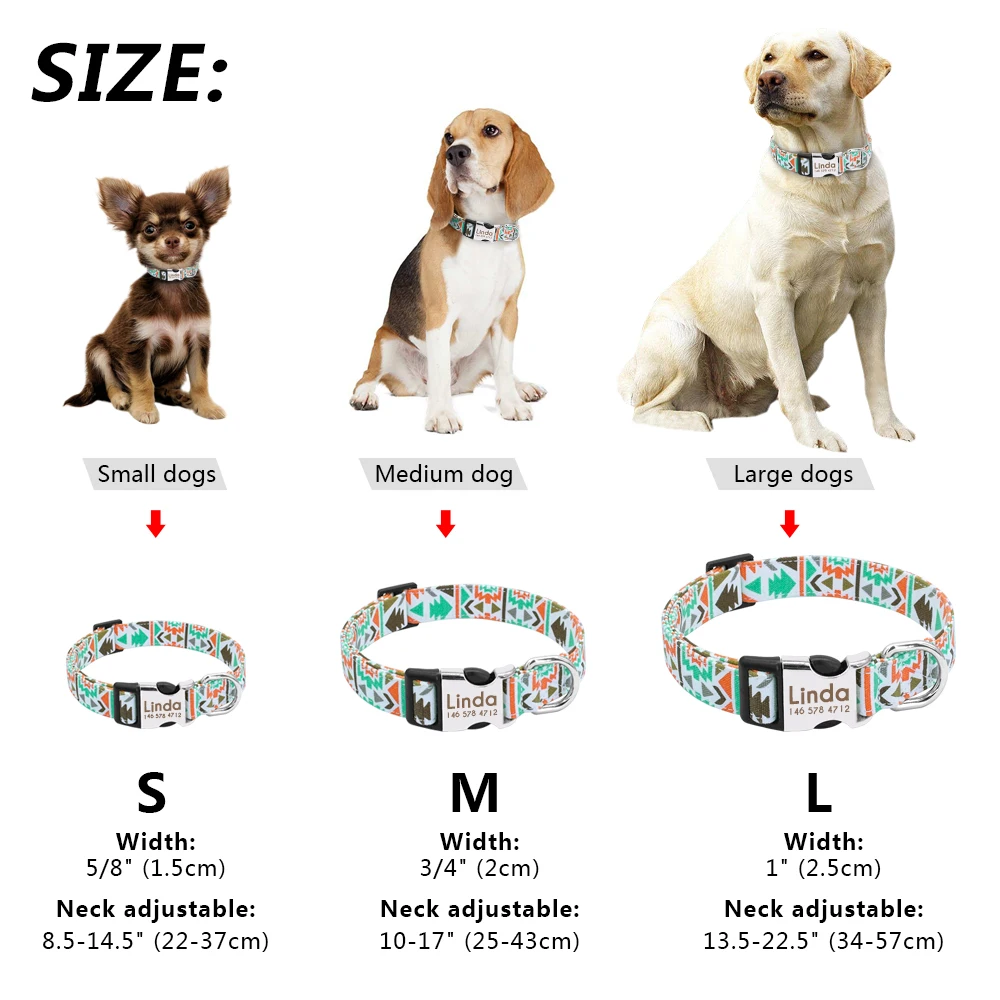 Dog Collar Custom Printed Dog Tag 