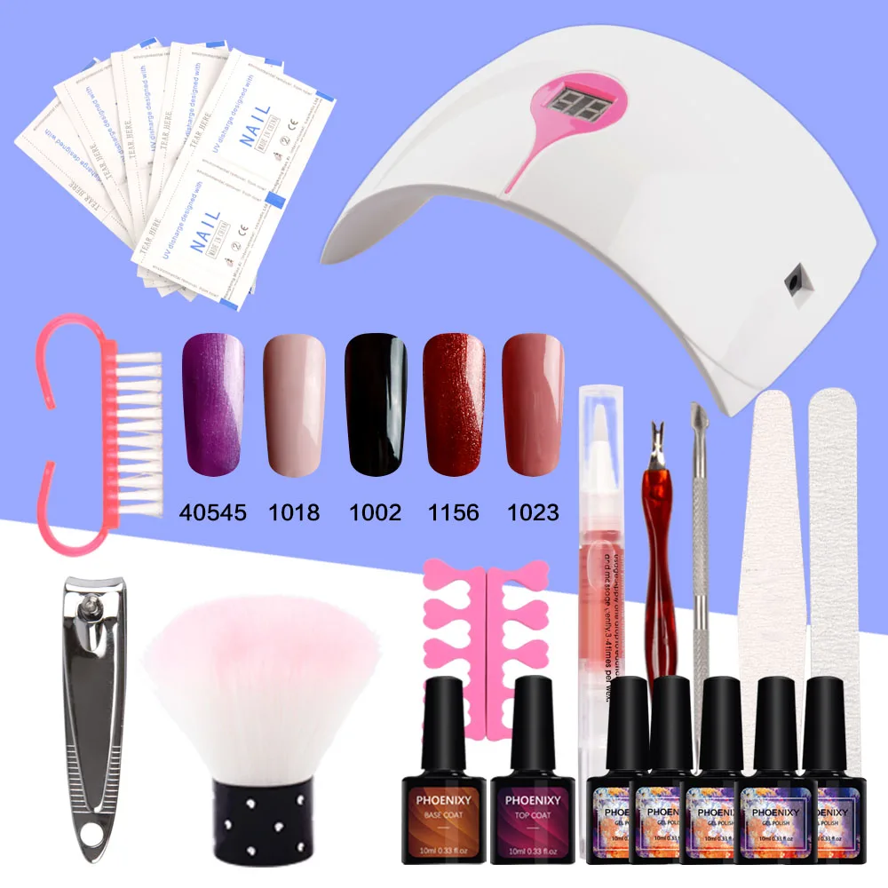 Set For Nail Polish Manicure Set Nail Kit 5 Color Gel Polish 36W LED Lamp Gel Nail Polish Set Manicure Brush Art Tools Nail Set
Set For Nail Polish Manicure Set Nail Kit 5 Color Gel Polish 36W LED Lamp Gel Nail Polish Set Manicure Brush Art Tools Nail Set