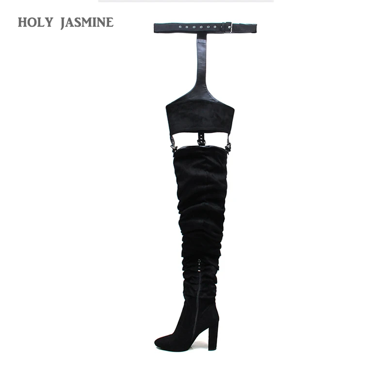 2019 Spring Rihanna Flock High Boots Winter Over Knee Fashion Heeled Boots Strap Solid Pointed Toe Square Heel Zip Rubber Boots
2019 Spring Rihanna Flock High Boots Winter Over Knee Fashion Heeled Boots Strap Solid Pointed Toe Square Heel Zip Rubber Boots