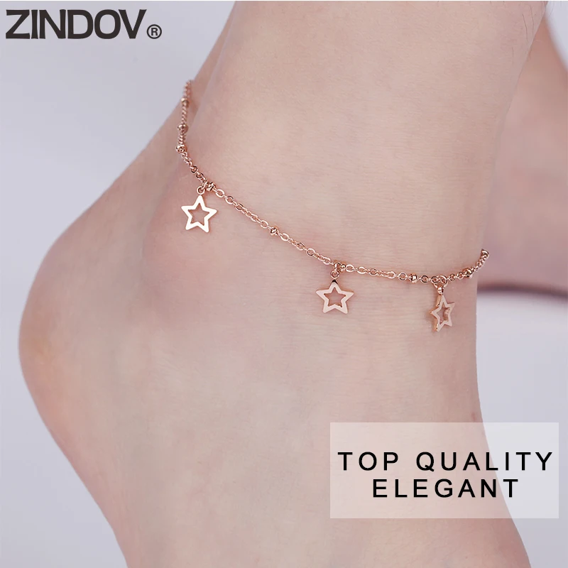 ZINDOV Ankle Bracelet Rose Gold Fashion Jewelry Womens Accessories Gift for women Summer beach jewelry Gold Star Charm Wholesale
ZINDOV Ankle Bracelet Rose Gold Fashion Jewelry Womens Accessories Gift for women Summer beach jewelry Gold Star Charm Wholesale