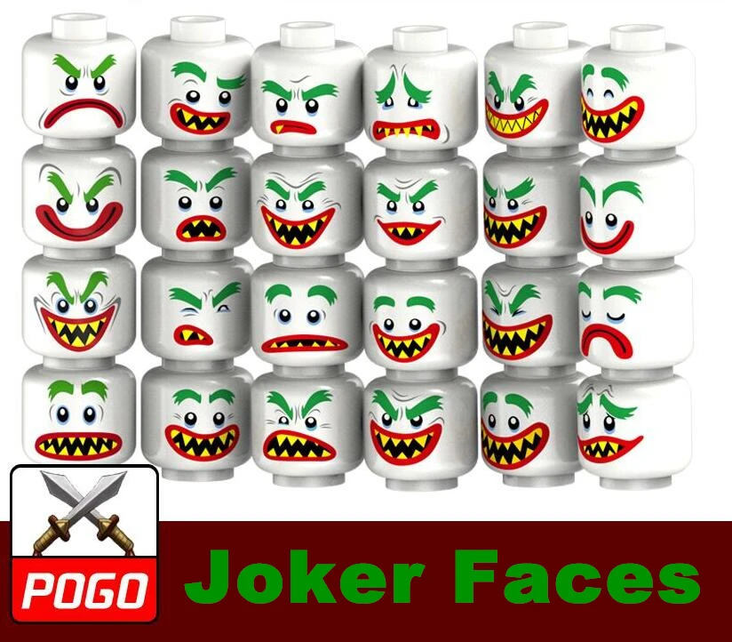 24pcs Joker Faces Expressions Memes Block Compatible With Lego Accessories MOC Toy
24pcs Joker Faces Expressions Memes Block Compatible With Lego Accessories MOC Toy