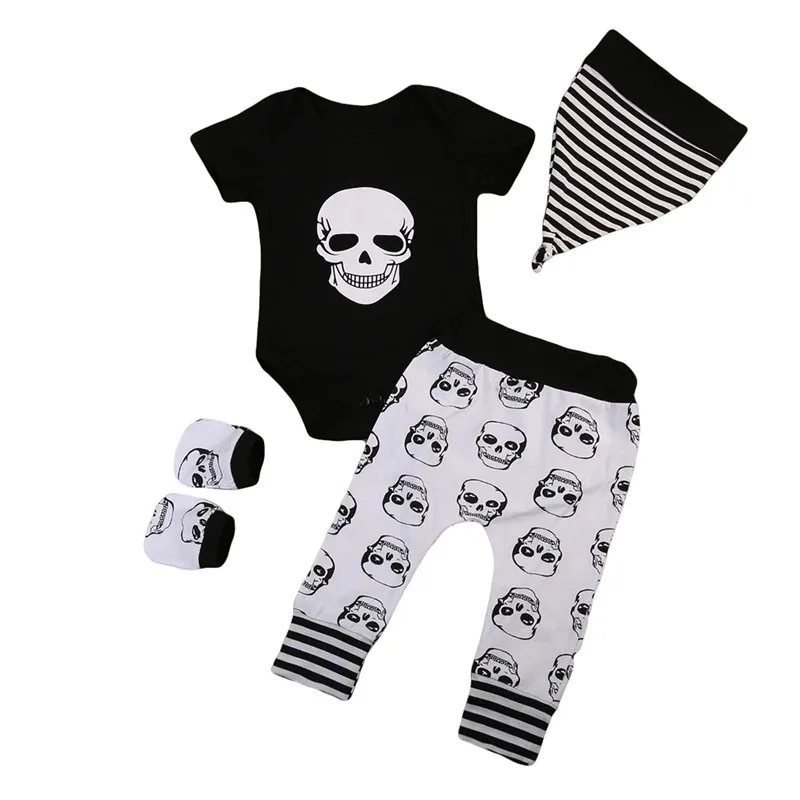2018 Toddler Baby Boy Short Sleeve Bodysuit +Pants Outfits Skull Clothes Set Halloween Skeleton Print Soft Cotton Clothing
2018 Toddler Baby Boy Short Sleeve Bodysuit +Pants Outfits Skull Clothes Set Halloween Skeleton Print Soft Cotton Clothing