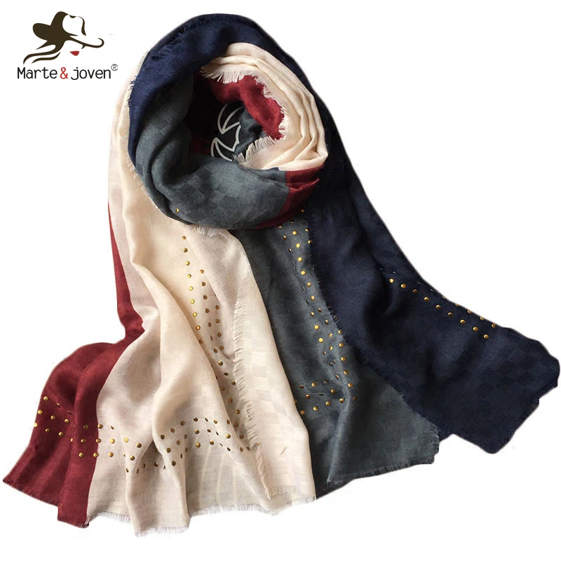 Marte&Joven Newest Patchwork Design Muslim Hijab Shawls for Women Fashion Sequins Fringe Long Scarf Stole Spring Polyester Wraps
Marte&Joven Newest Patchwork Design Muslim Hijab Shawls for Women Fashion Sequins Fringe Long Scarf Stole Spring Polyester Wraps
