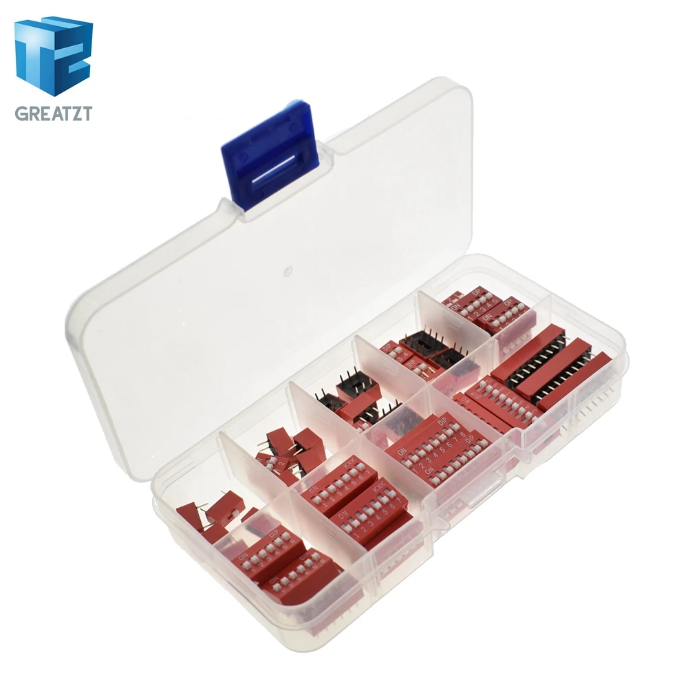 45PCS Dip Switch Kit In Box 1 2 3 4 5 6 7 8 10 Way 2.54mm Toggle Switch Red Snap Switches Mixed Kit Each 5PCS Combination Set
45PCS Dip Switch Kit In Box 1 2 3 4 5 6 7 8 10 Way 2.54mm Toggle Switch Red Snap Switches Mixed Kit Each 5PCS Combination Set