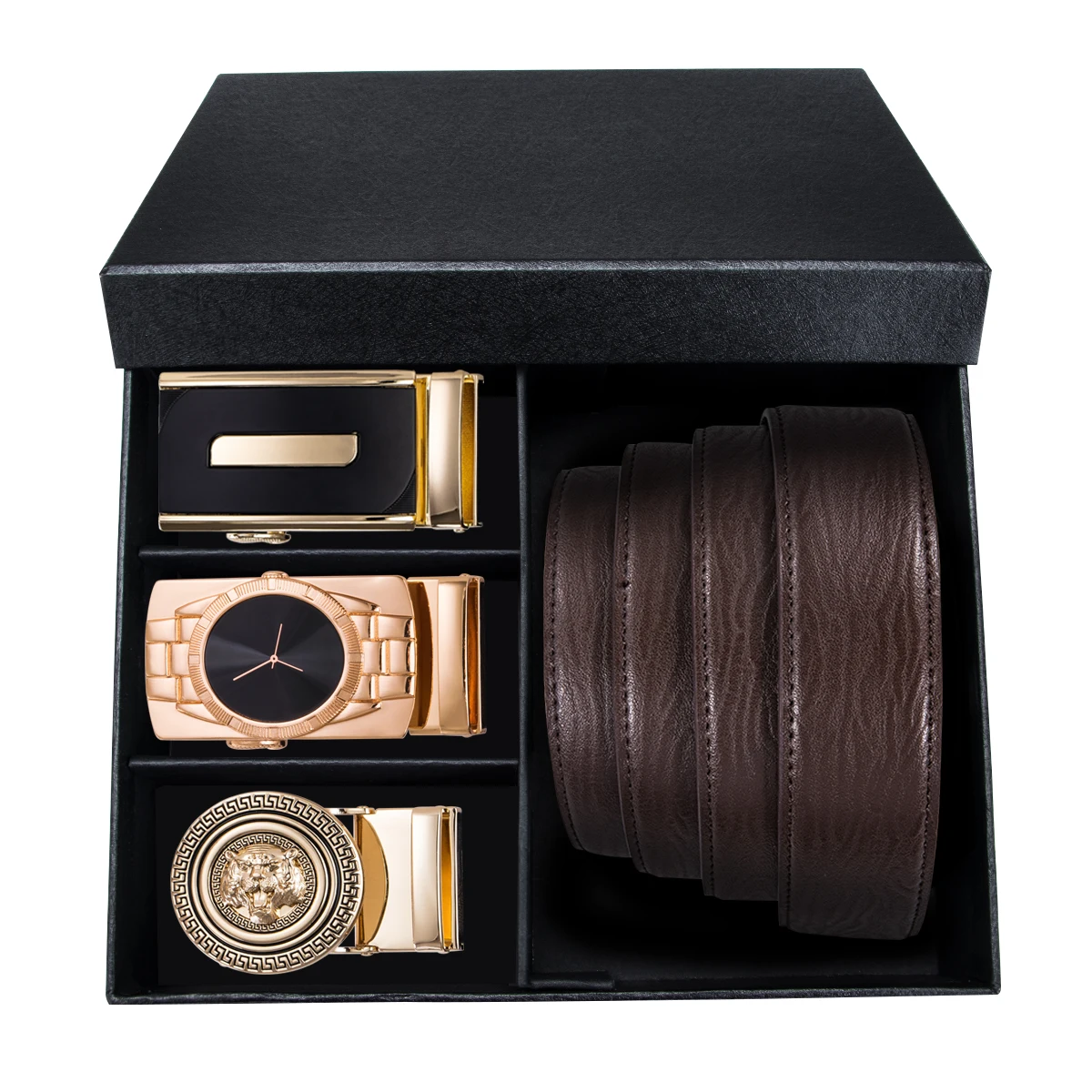 Barry.Wang Fashion Designers Men Belt 110-130cm Cowhide Leather Brown Strap 3PCS Automatic Buckle Belt For Men Gift Box Set GB-2
Barry.Wang Fashion Designers Men Belt 110-130cm Cowhide Leather Brown Strap 3PCS Automatic Buckle Belt For Men Gift Box Set GB-2