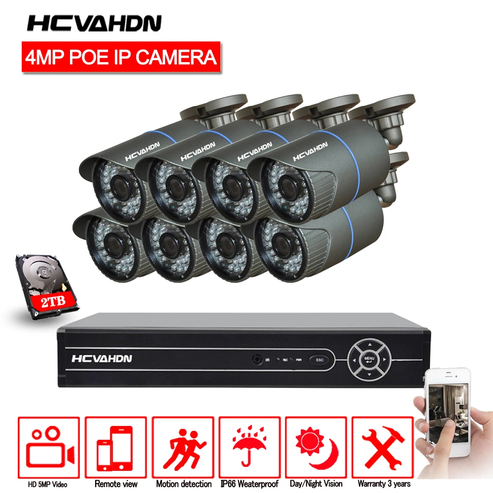 HCVAHDN 8CH 5MP 1080P 4K HDMI POE NVR Kit CCTV Camera System 4.0MP Outdoor Security IP Camera P2P Video Surveillance System Set
HCVAHDN 8CH 5MP 1080P 4K HDMI POE NVR Kit CCTV Camera System 4.0MP Outdoor Security IP Camera P2P Video Surveillance System Set