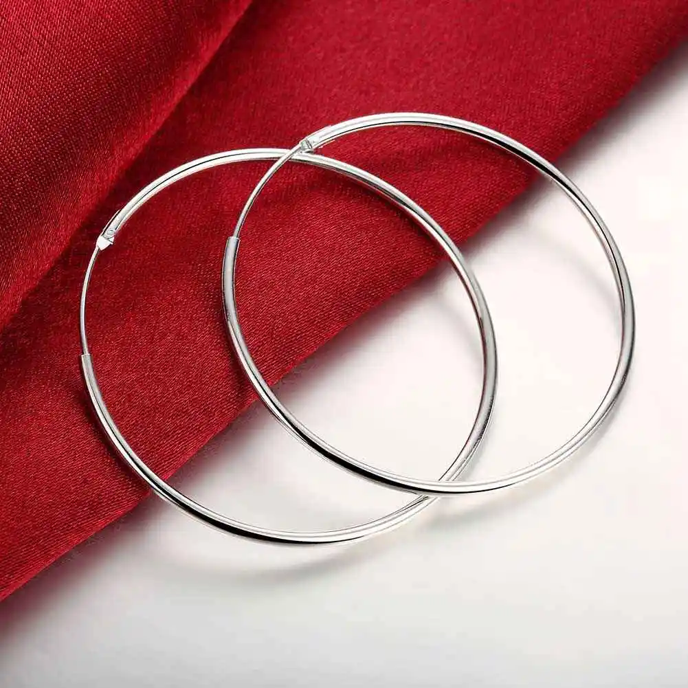 Женские серьги кольца с круглым гладким покрытием элегантные ювелирные