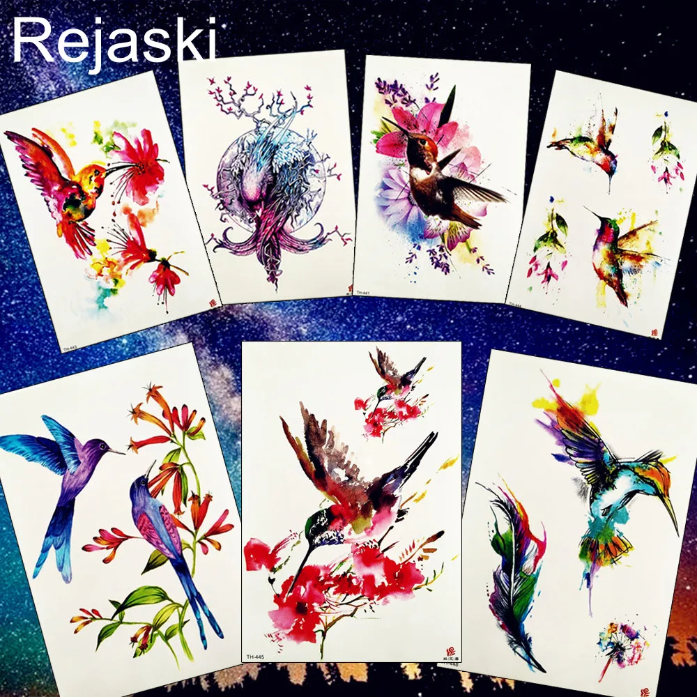 REJASKI Watercolor Hummingbird Birds Tree Temporary Tattoo Sticker Body Arm Waterproof Tattoos Flower Small Fashion Fake Tatoo
REJASKI Watercolor Hummingbird Birds Tree Temporary Tattoo Sticker Body Arm Waterproof Tattoos Flower Small Fashion Fake Tatoo