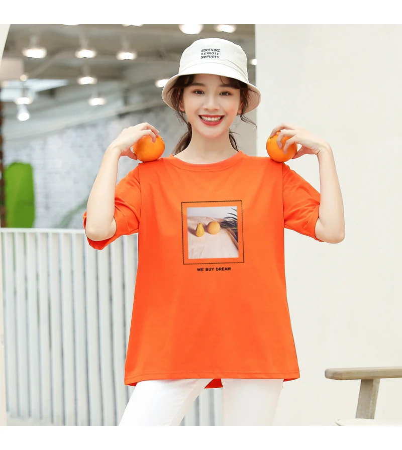 Summer New Harajuku Short Sleeve Funny Printed T Shirt Women O-neck Cotton Tops Tee Shirt Femme Streetwear Casual Korean Clothes (5)