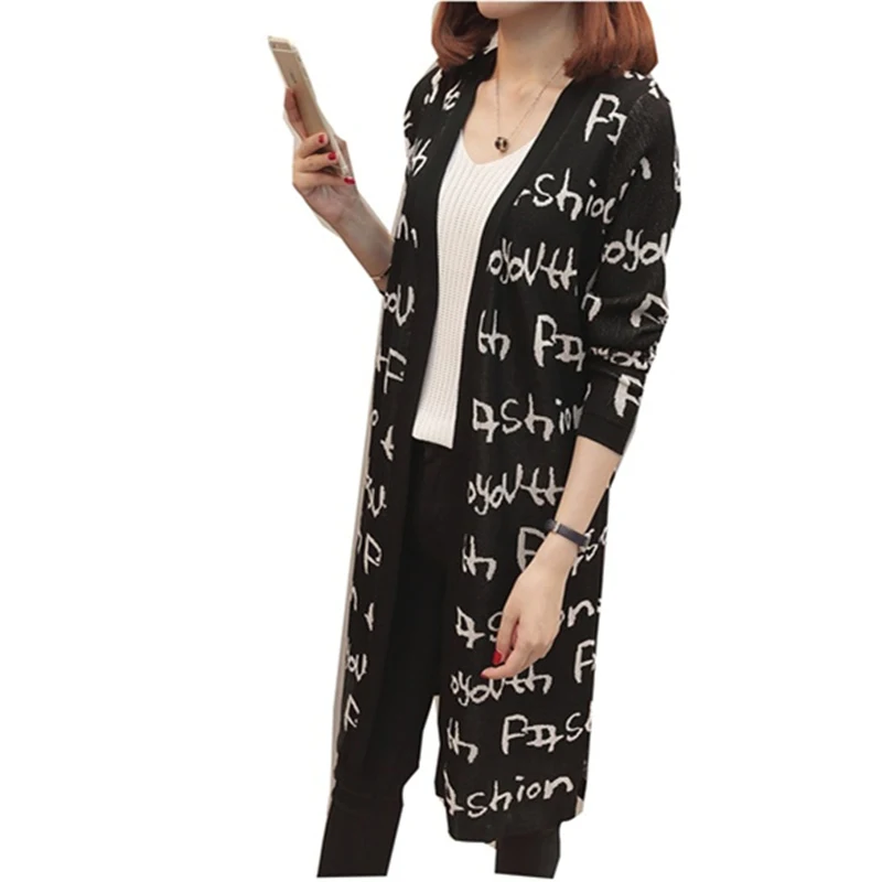 2018 Women's Autumn Winter Coat Long Sleeve Letter Knit Cardigans Female Woman Open Stitch Sweaters
2018 Women's Autumn Winter Coat Long Sleeve Letter Knit Cardigans Female Woman Open Stitch Sweaters
