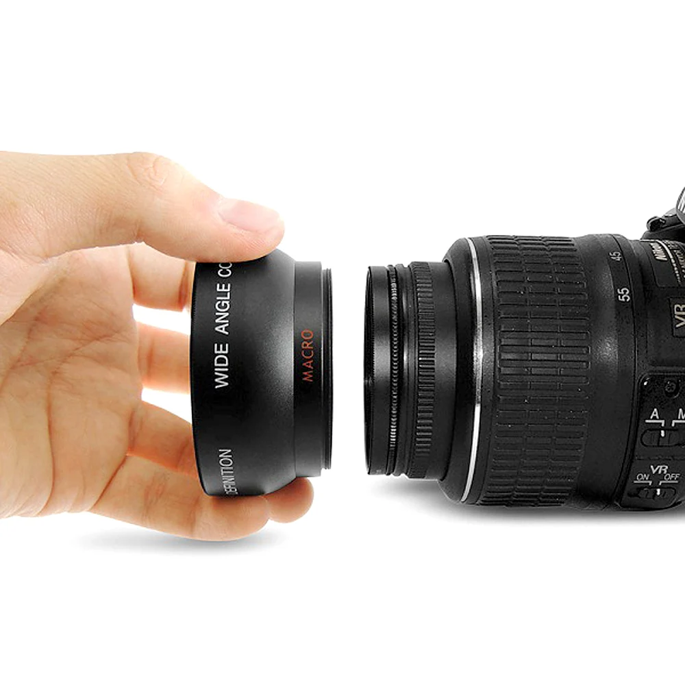 Фото HD 52MM 0.45x Wide Angle Lens with Macro for Canon Nikon Sony Pentax DSLR Camera | Электроника