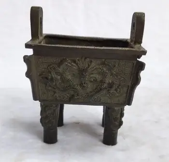 Collection chinese old bronze carved Dragon tripod Incense Burner Home art decoration Antique censer
Collection chinese old bronze carved Dragon tripod Incense Burner Home art decoration Antique censer