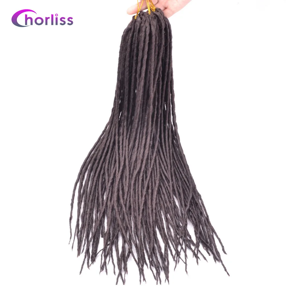 Chorliss22"(56cm)Soft Dreadlocks Hair Extensions Synthetic Crochet Braids Single Ends Dread Hair Dark Brown 24strands/1pc
Chorliss22"(56cm)Soft Dreadlocks Hair Extensions Synthetic Crochet Braids Single Ends Dread Hair Dark Brown 24strands/1pc
