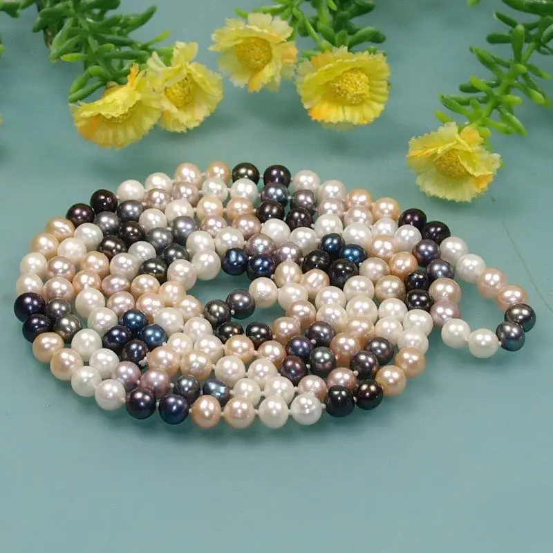 fashion gift 8-9mm Multi-colored Natural Freshwater Cultured Pearl Necklace long 50
fashion gift 8-9mm Multi-colored Natural Freshwater Cultured Pearl Necklace long 50